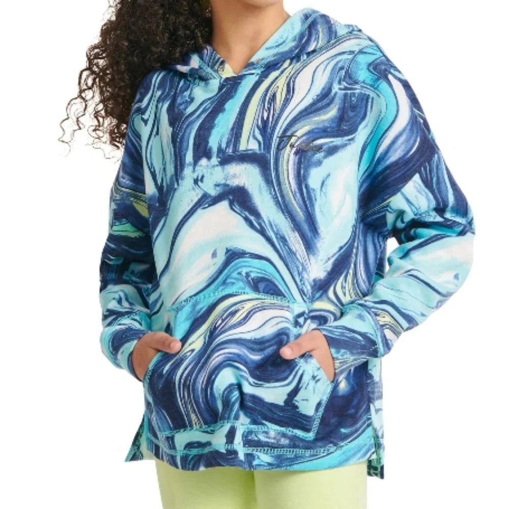 Girls Justice Marbled Hoody Sweatshirt - Picture 2 of 11
